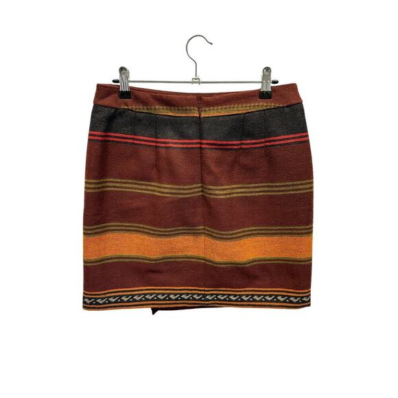 Faux Wrap Mini Skirt Size 4 Wool Blend Southwestern Aztec Ann Taylor Loft - Picture 6 of 9